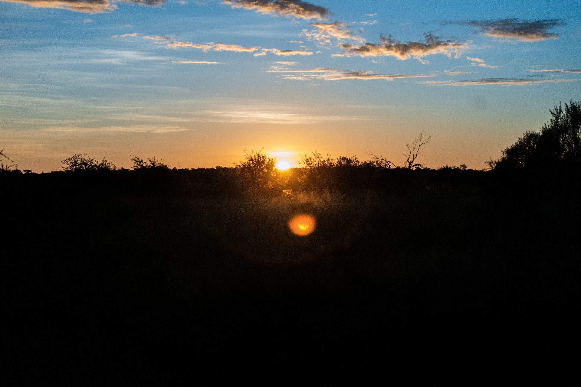 Bush sunset over the sanctuary