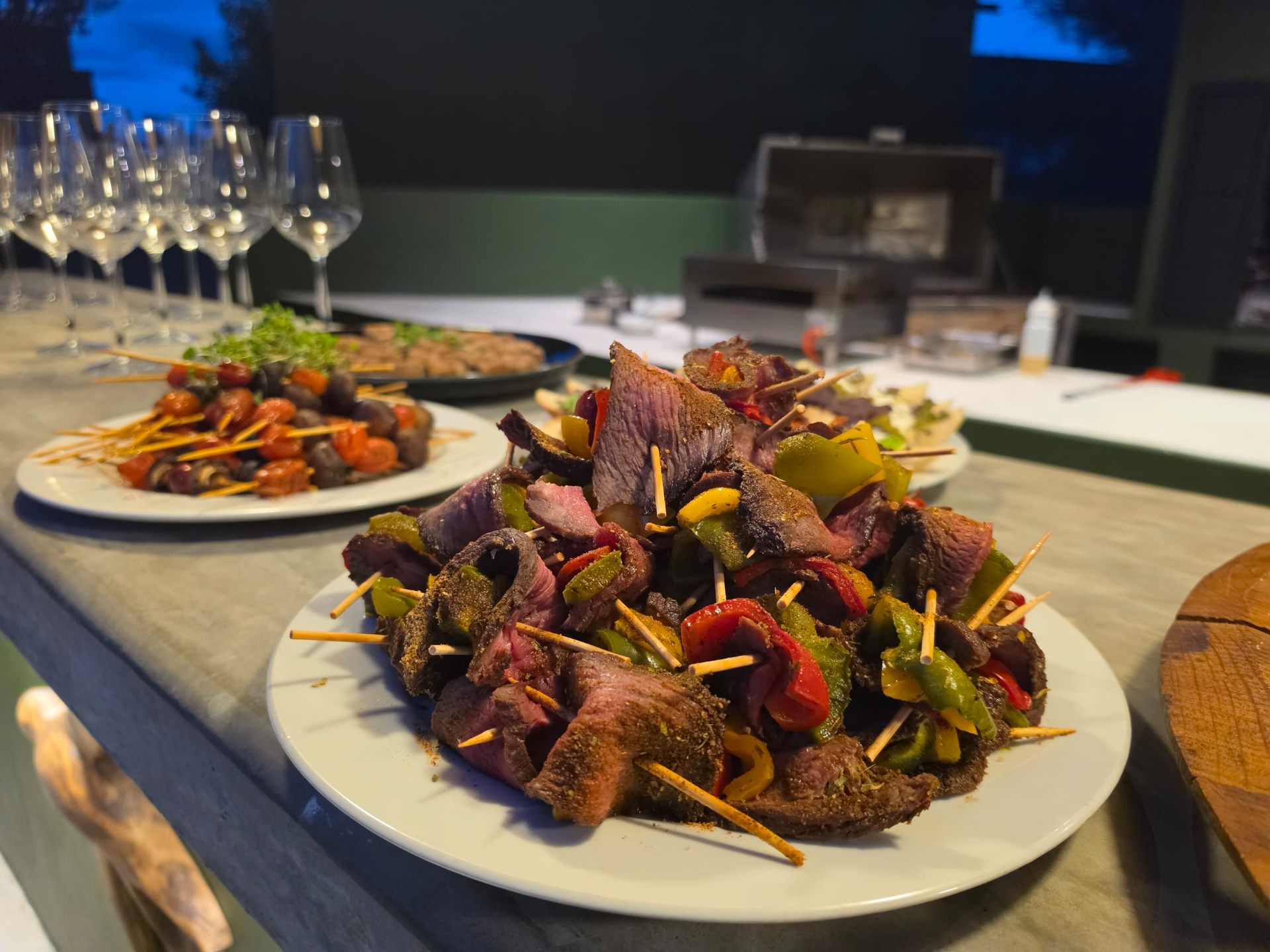Bush platter of local game meats and grilled peppers