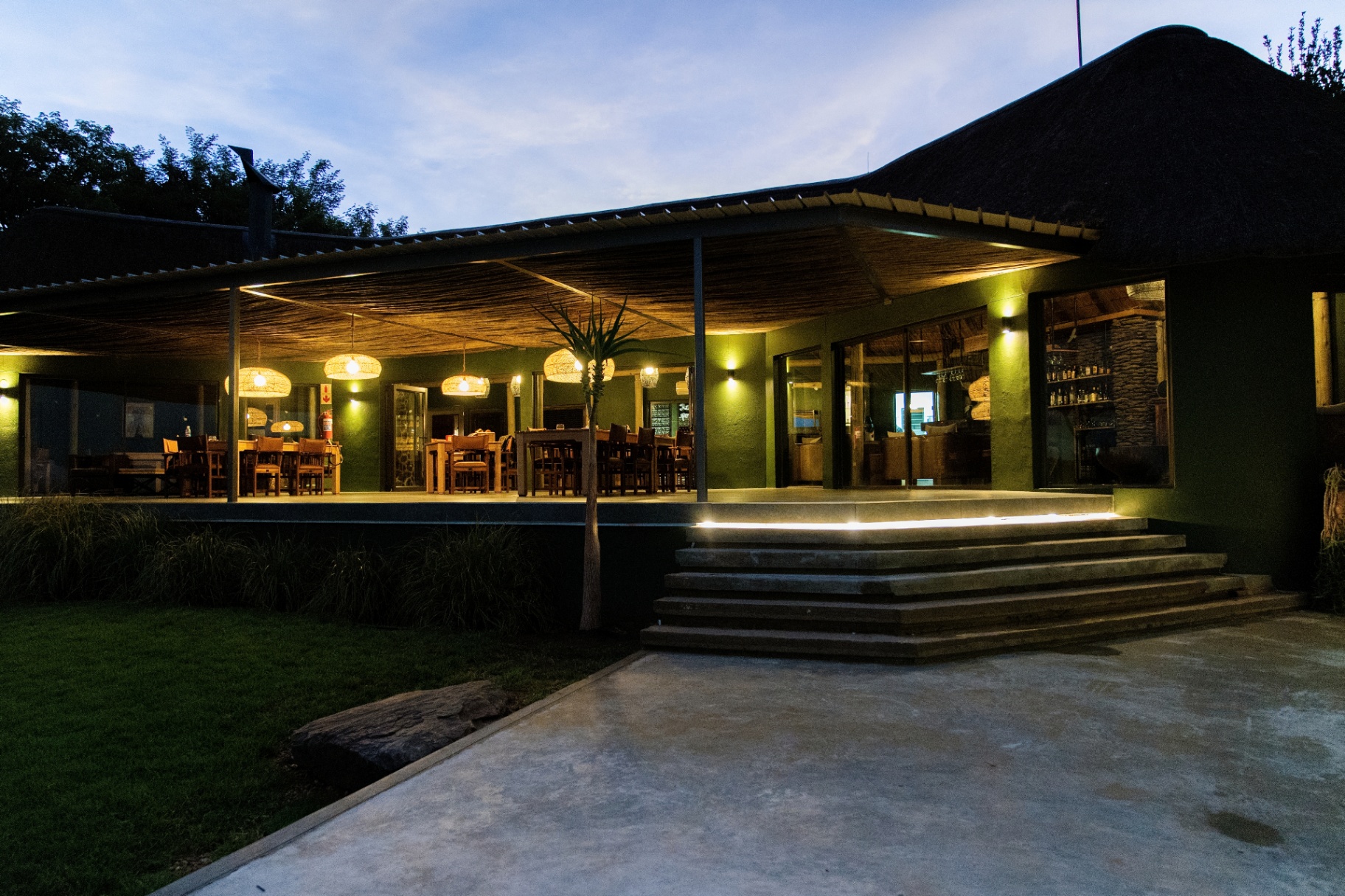 Lodge at dusk