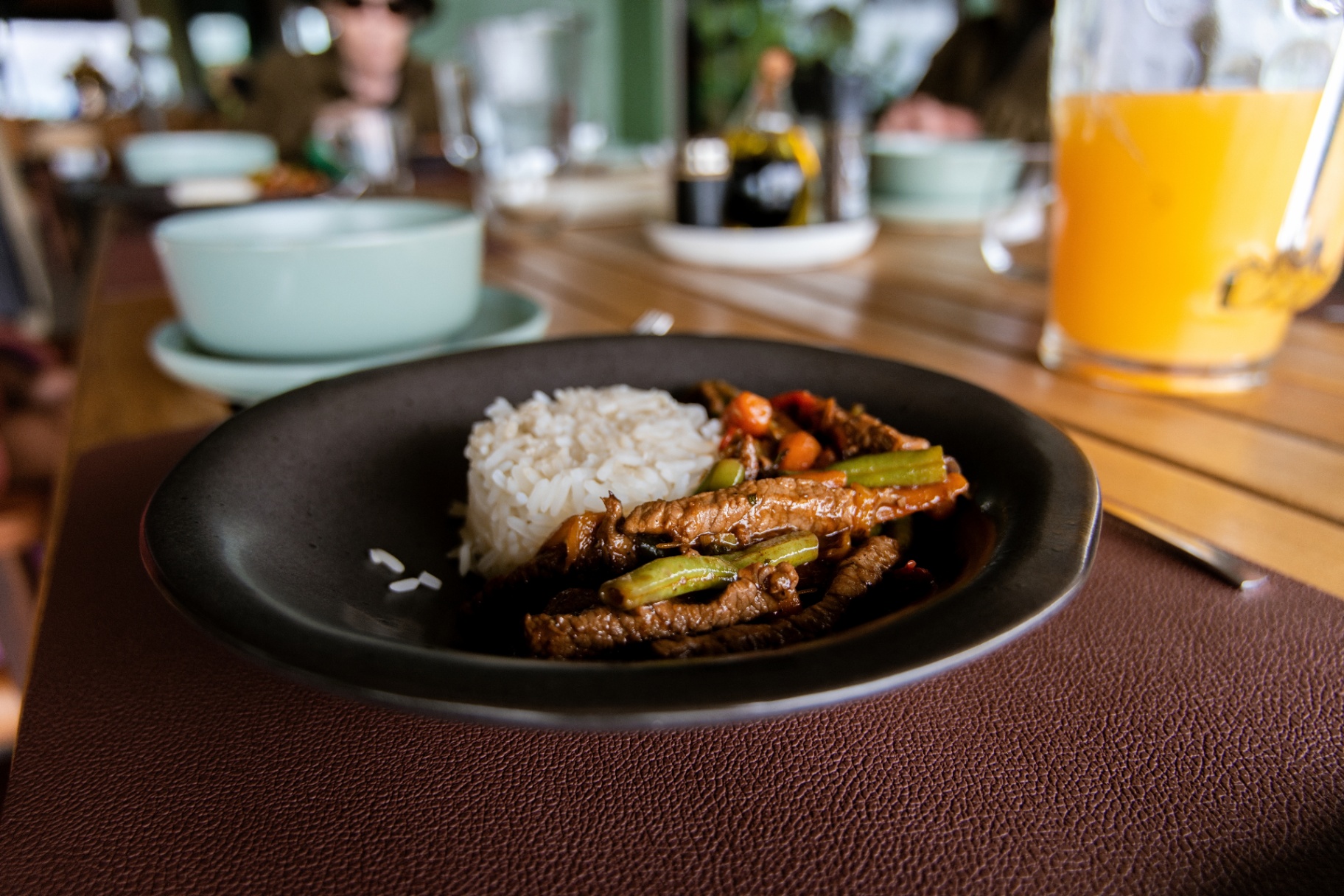 Beef stir-fry with rice